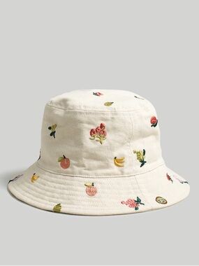 madewell fresca fruit embroidered bucket hat